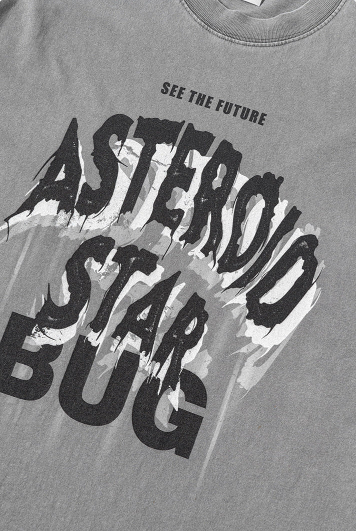 Cardydony Women's Asteroid Star Graphic Tee | Washed Oversized Streetwear T-Shirt for Women