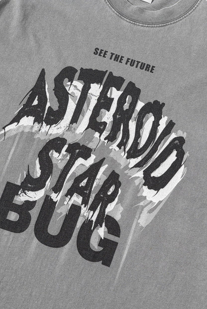 Cardydony Women's Asteroid Star Graphic Tee | Washed Oversized Streetwear T-Shirt for Women