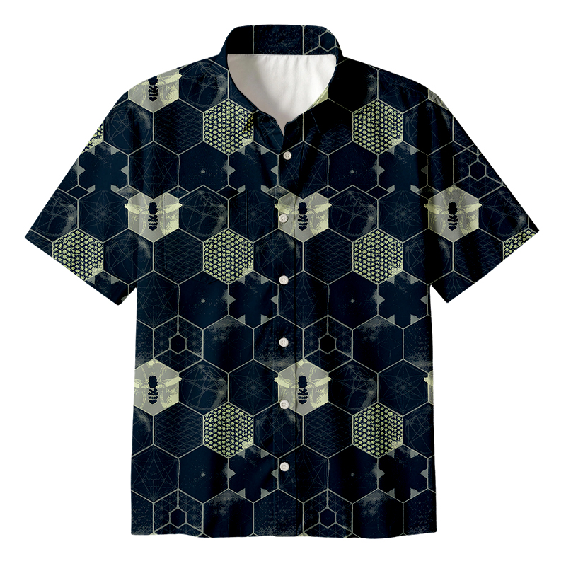 Cardydony Men's The Beauty Of Mathematics Geometric Figures Button Up Pocket Shirt