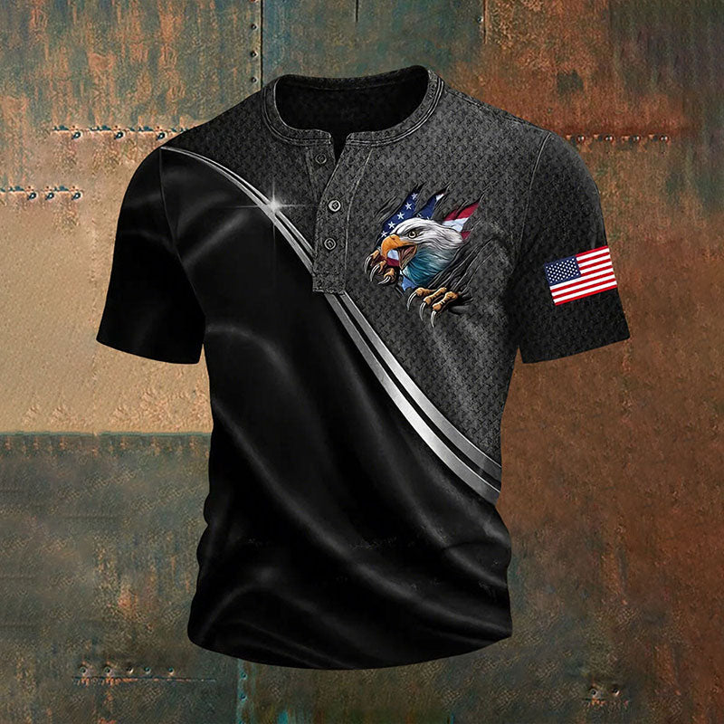 Cardydony Men's Usa Flag Eagle T-shirts