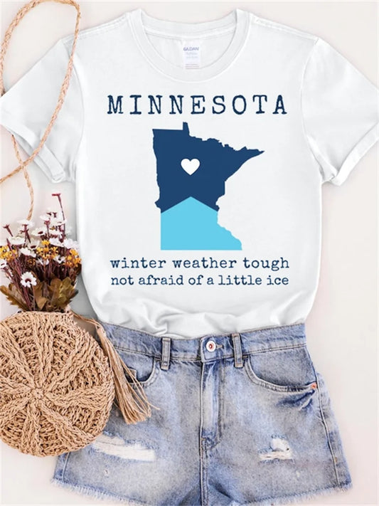 Cardydony Ice Out Minnesota Map Inspired Comfy T Shirt