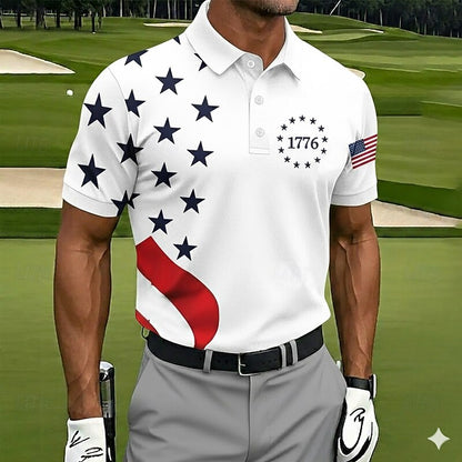 Cardydony Men's Us America 250 Year Anniversary Veterans Day Print Polo Shirt
