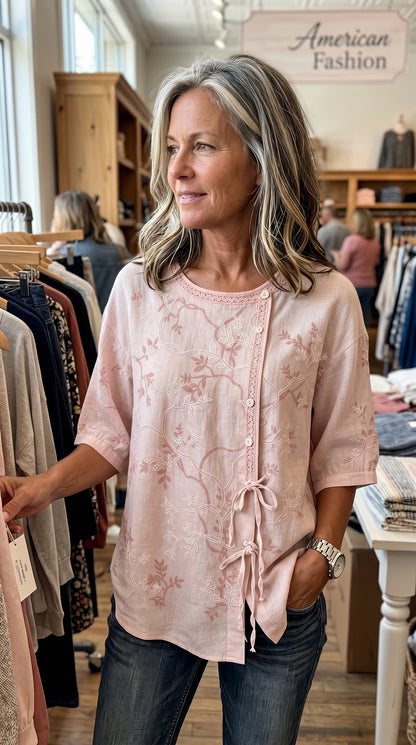 Cardydony Women's Casual Floral Print Short-sleeved Top