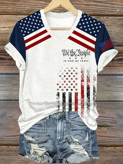 Cardydony Women's Independence Day Patriotic T Shirt