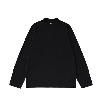 Cardydony Women's Women's Half Zip Long Sleeve T Shirt Cotton Blend - Relaxed Fit Casual Top