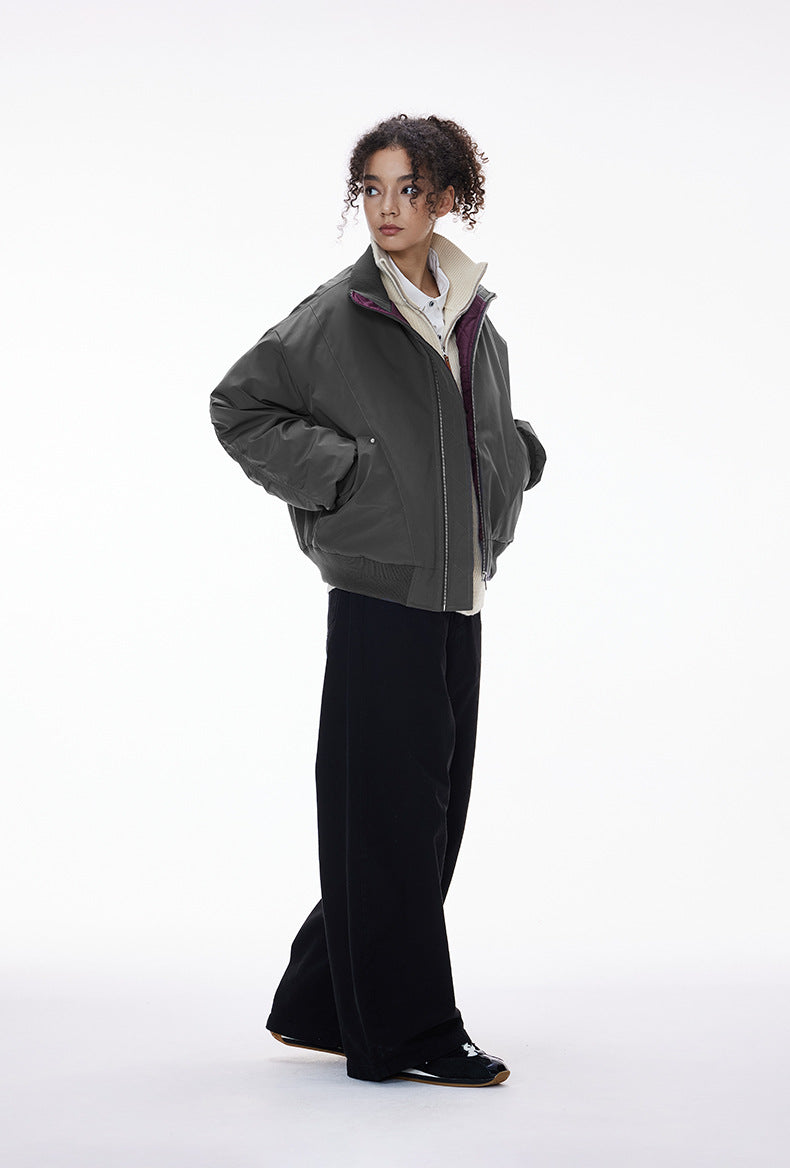 Cardydony Women's Bomber Jacket Women —  Stand-Collar Zip, Quilted Lining