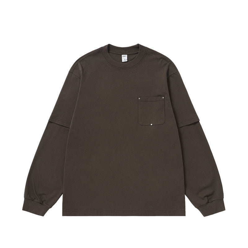Cardydony Women's Women's Oversized Pocket Long Sleeve T-Shirt - Streetwear Layered Top
