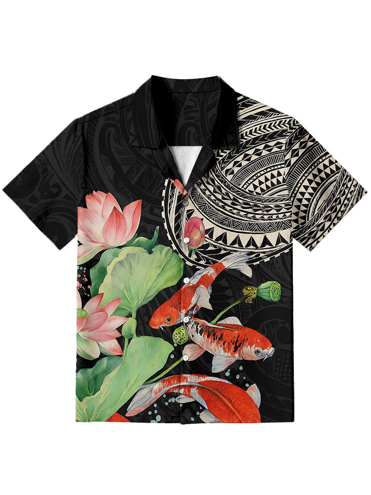 Cardydony Men's Japanese Koi Fish Hawaiian Shirt