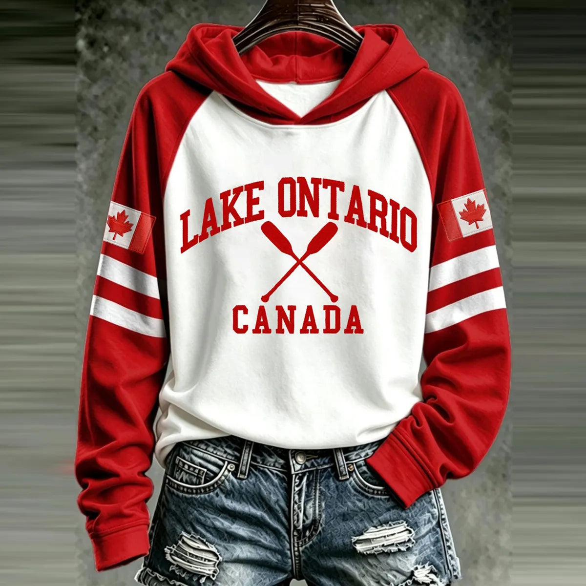 Cardydony Women's Lake Ontario Printed Casual Hoodie