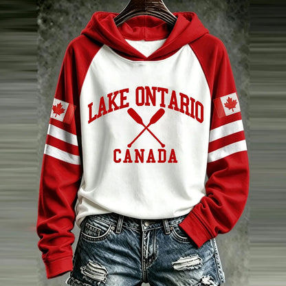 Cardydony Women's Lake Ontario Printed Casual Hoodie