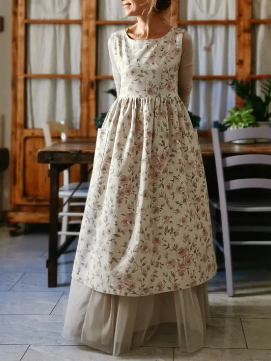 Cardydony Romantic Apron With Country Roses