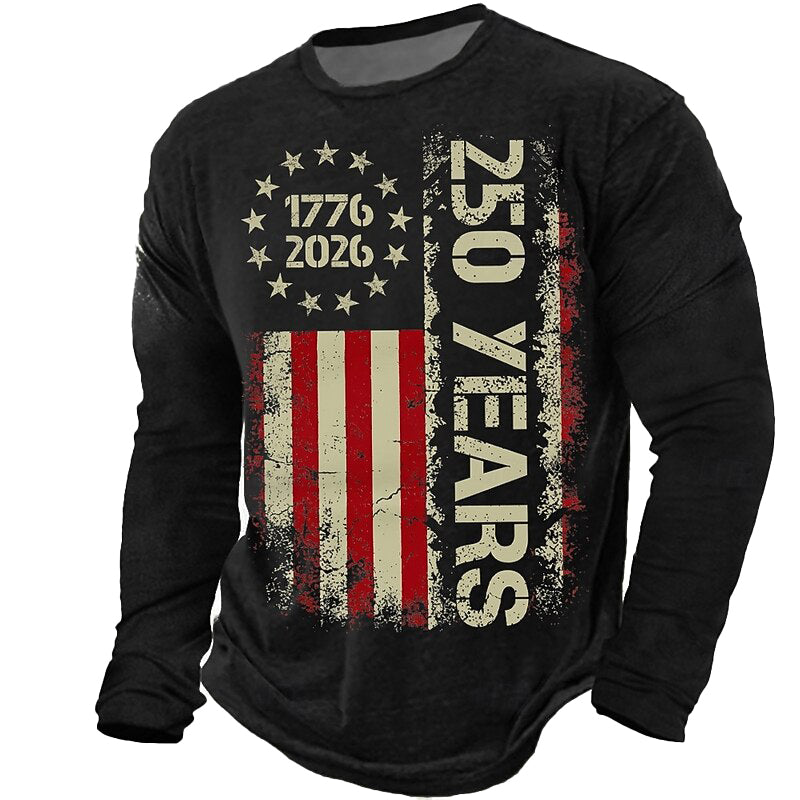 Cardydony Men's Retro American Us Flag T Shirt