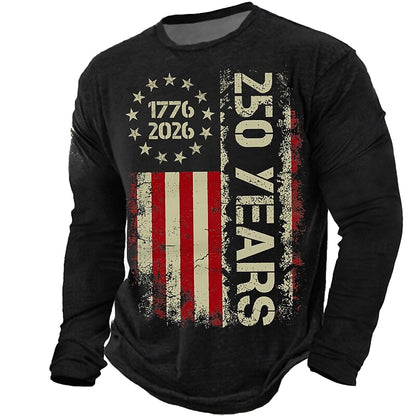 Cardydony Men's Retro American Us Flag T Shirt