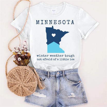 Cardydony Ice Out Minnesota Map Inspired Comfy T Shirt