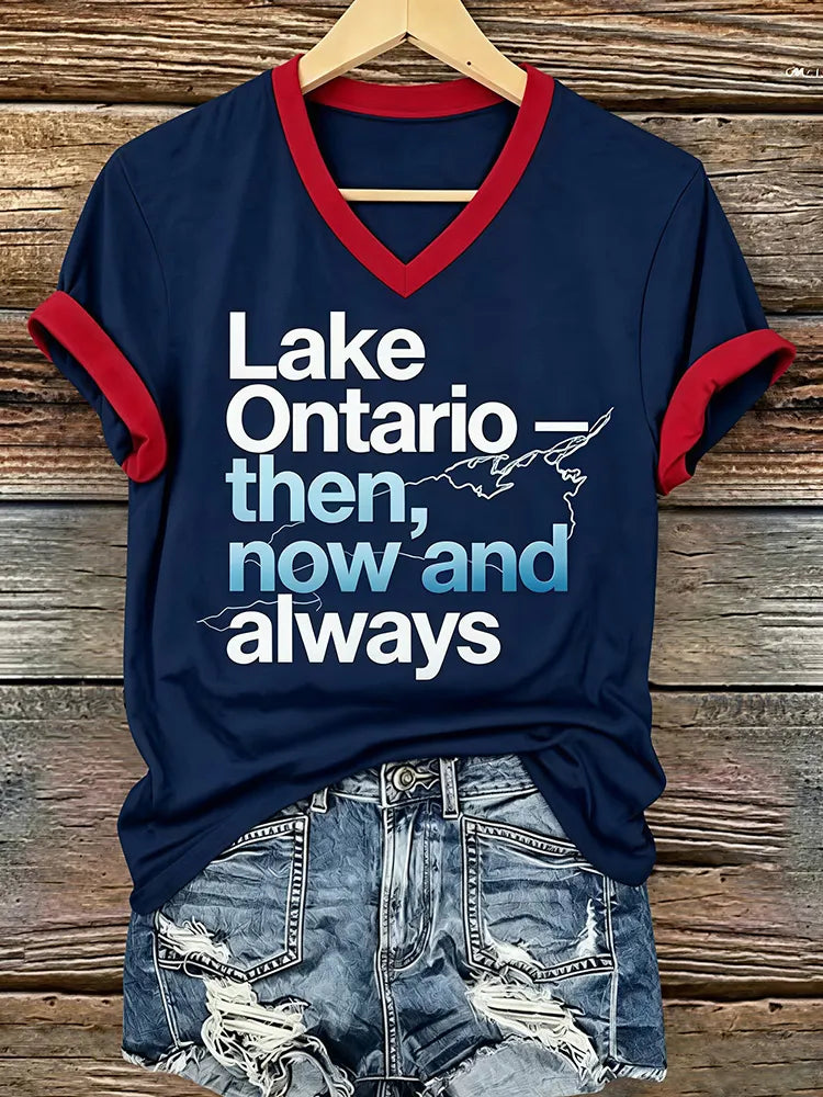 Cardydony Women's Canada Lake Ontario Print T‑shirt
