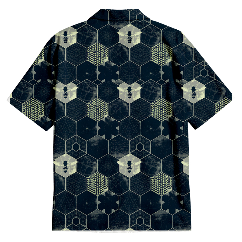 Cardydony Men's The Beauty Of Mathematics Geometric Figures Button Up Pocket Shirt