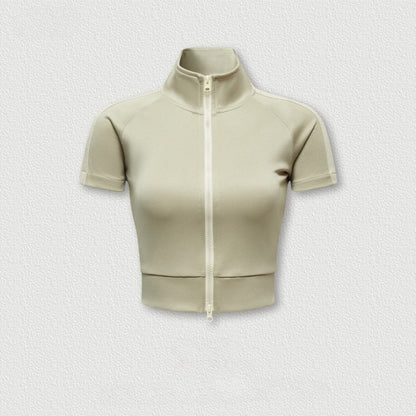 Cardydony Women's Zip-Up Crop Top | Y2K Athletic Style