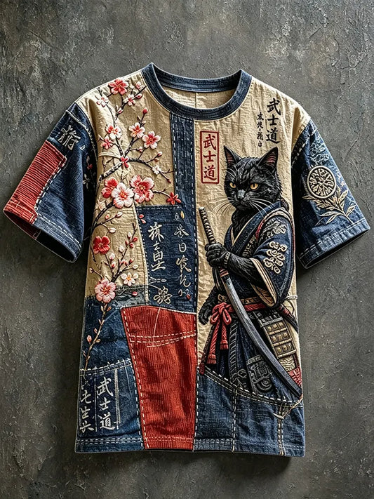 Cardydony Men's Vacation Japanese Art Retro T-shirt