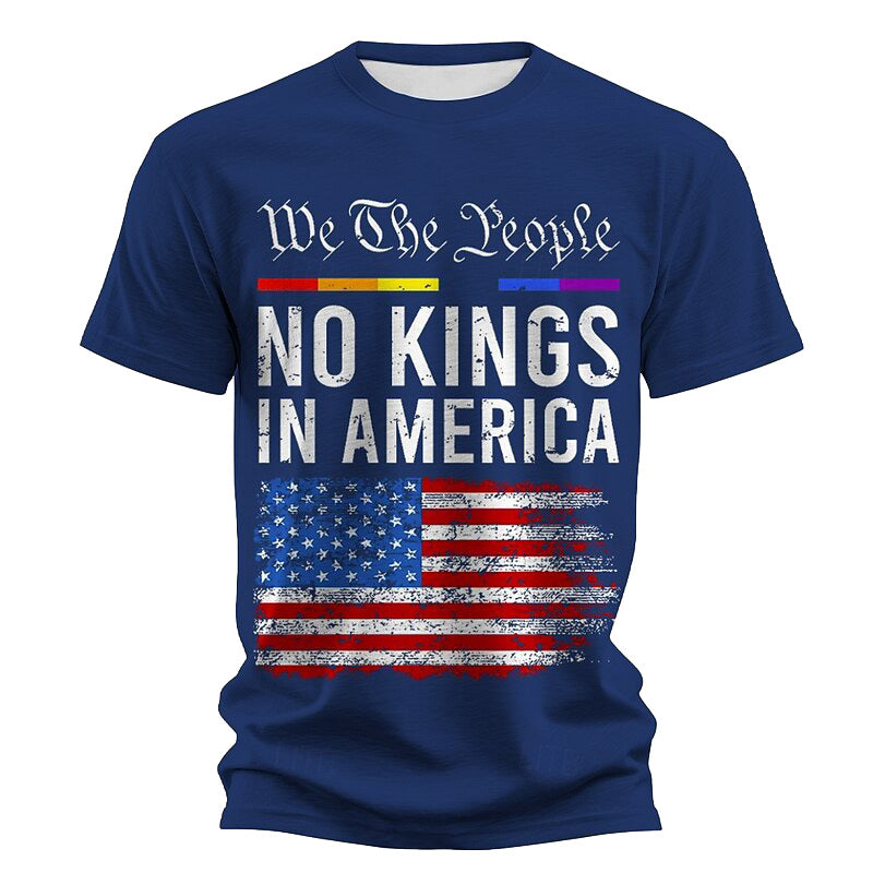 Cardydony Men's Us America 250 Year Anniversary No Kings In America T Shirt