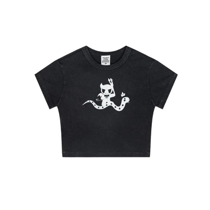 Cardydony Women's Essential Pop Cropped Cotton Tee