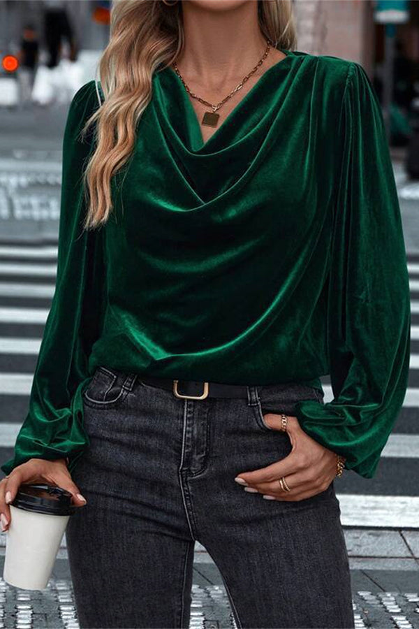Cardydony Women's Fashionable Velvet Long-sleeved Loose Casual Top