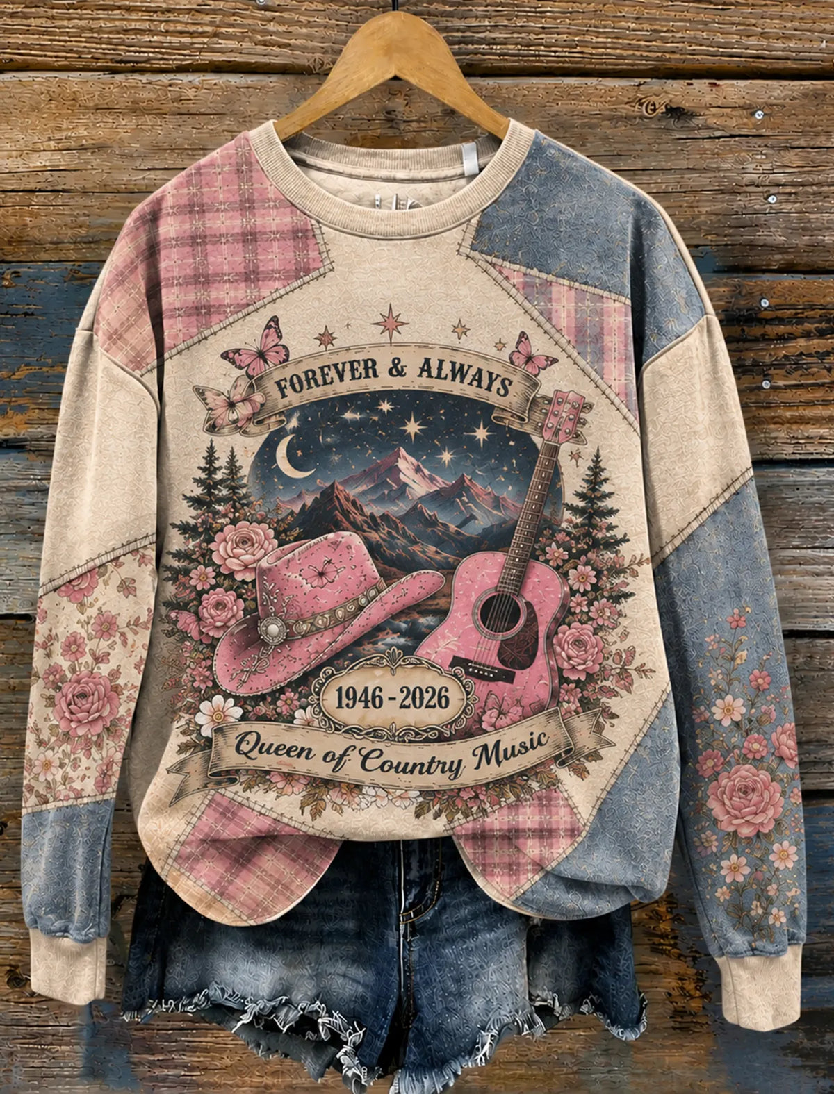 Cardydony Women's Forever Art Print Round Neck Sweatshirt
