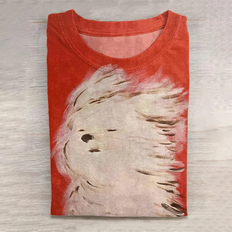 Cardydony Women's Cute Dog Art Vintage Washed T Shirt