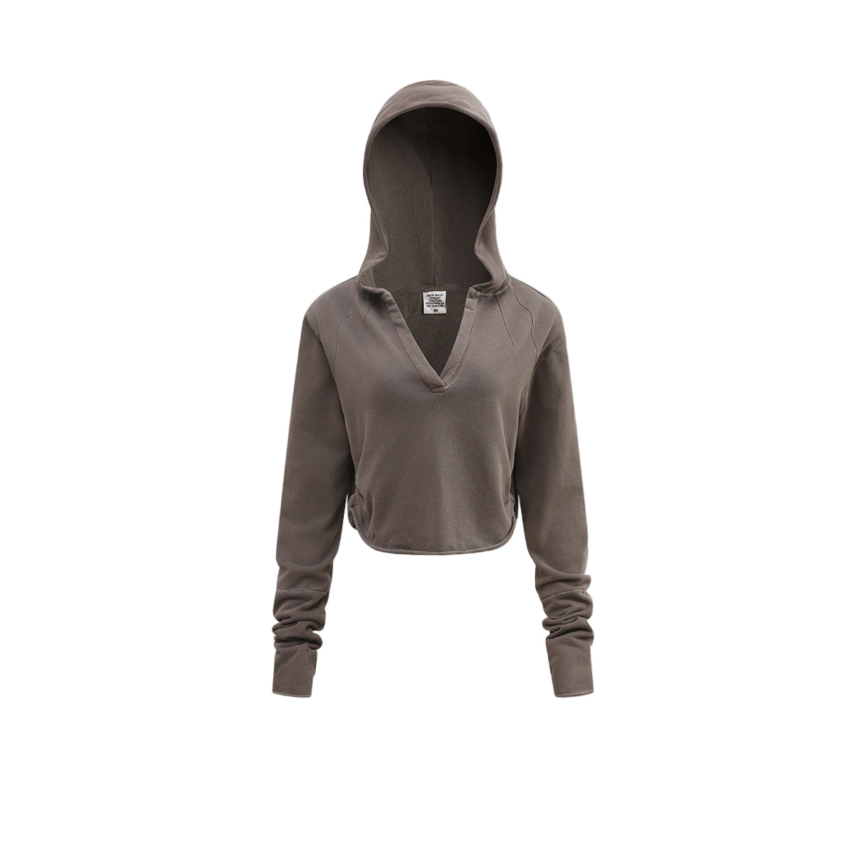 Cardydony Women's Women's Cropped Zipless Hoodie – Streetwear Long-Sleeve Crop Top