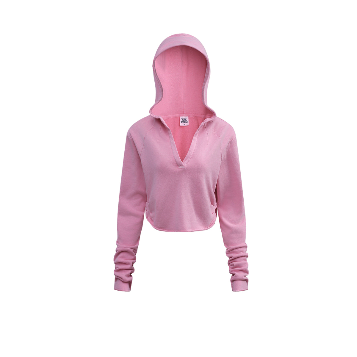 Cardydony Women's Women's Cropped Zipless Hoodie – Streetwear Long-Sleeve Crop Top