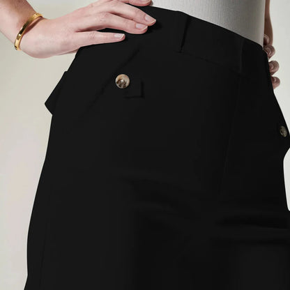 Cardydony Stretch Twill Cropped Wide Leg Pant