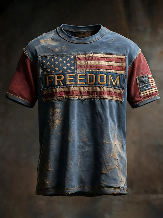 Cardydony Men's Freedom Printed Casual T-shirt