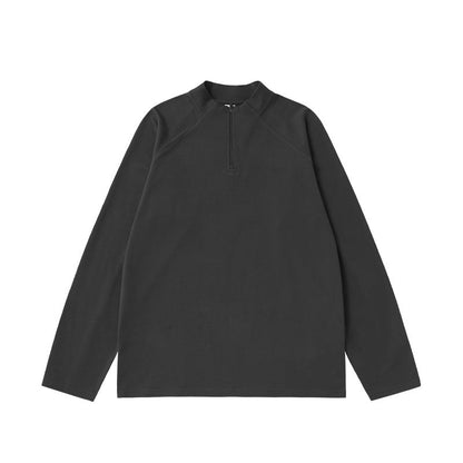 Cardydony Women's Women's Half Zip Long Sleeve T Shirt Cotton Blend - Relaxed Fit Casual Top
