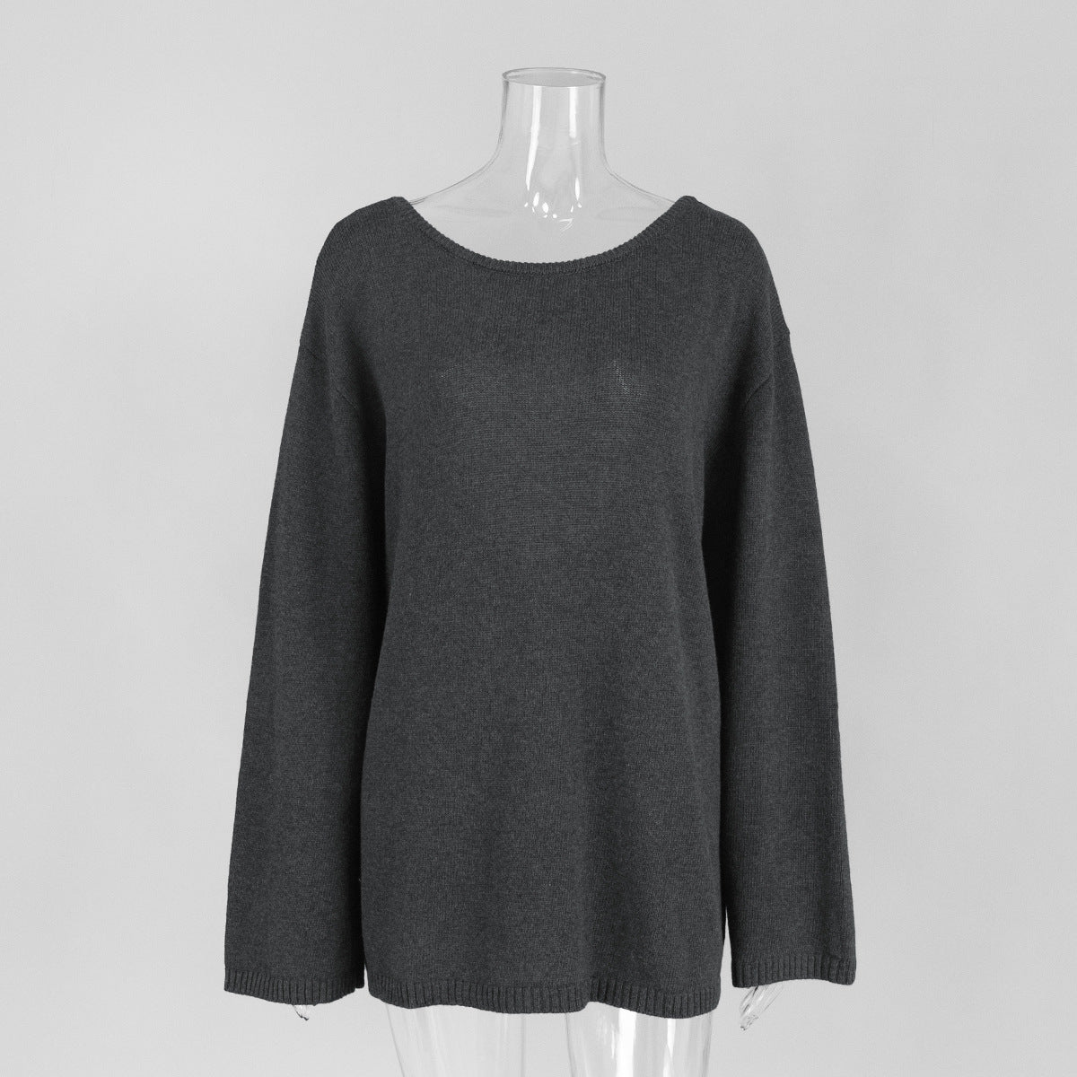 Cardydony Women's Women's Knit Sweater -  Backless Open Back Long Sleeve Top