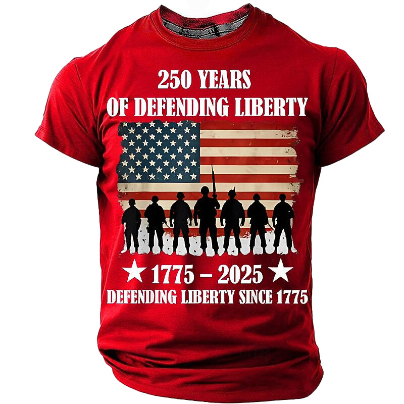 Cardydony Men's 250 Years Of Defending Liberty 1775 2025 T Shirt