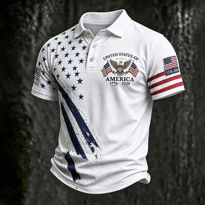 Cardydony Men's United States Of America 1776-2026 Polo Shirt