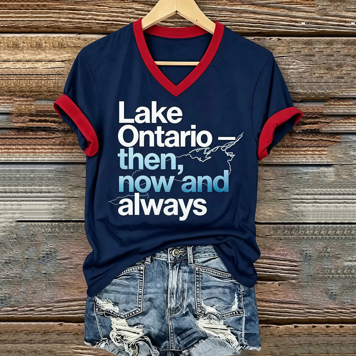 Cardydony Women's Canada Lake Ontario Print T‑shirt
