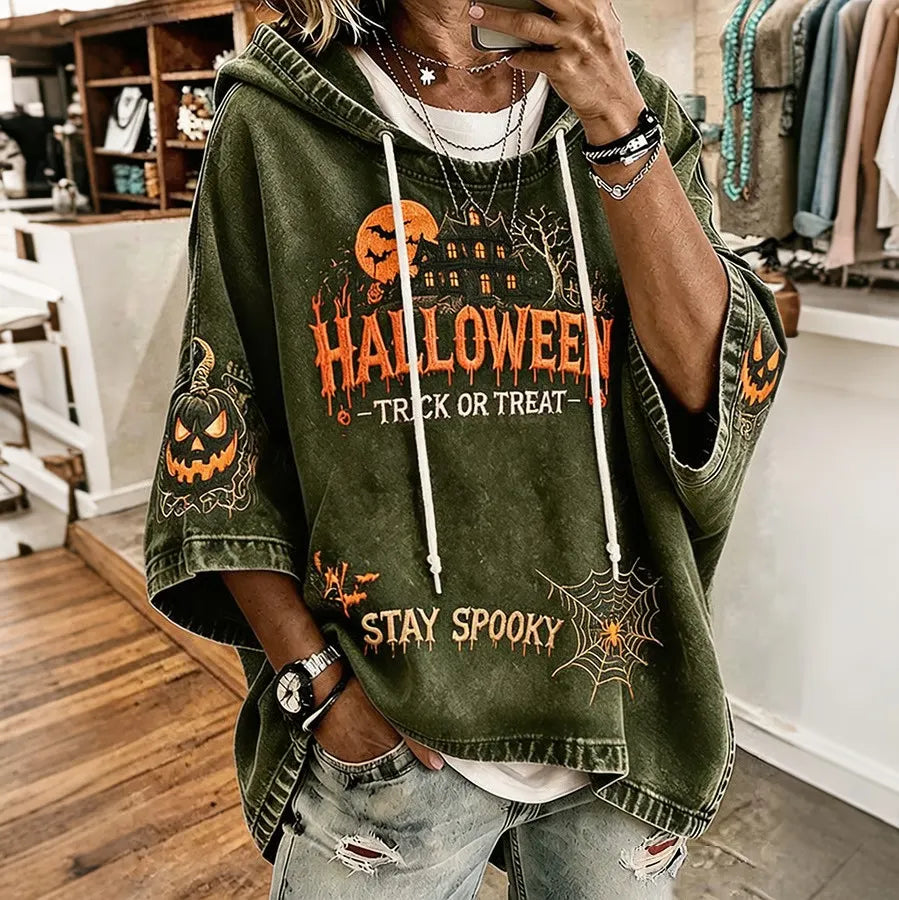 Cardydony Women's Halloween Printed Art Print Hooded