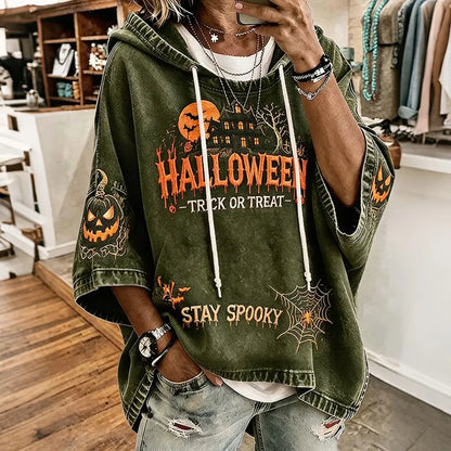 Cardydony Women's Halloween Printed Art Print Hooded
