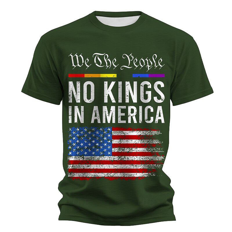 Cardydony Men's Us America 250 Year Anniversary No Kings In America T Shirt