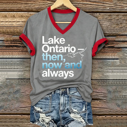 Cardydony Women's Canada Lake Ontario Print T‑shirt