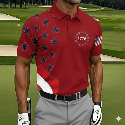 Cardydony Men's Us America 250 Year Anniversary Veterans Day Print Polo Shirt