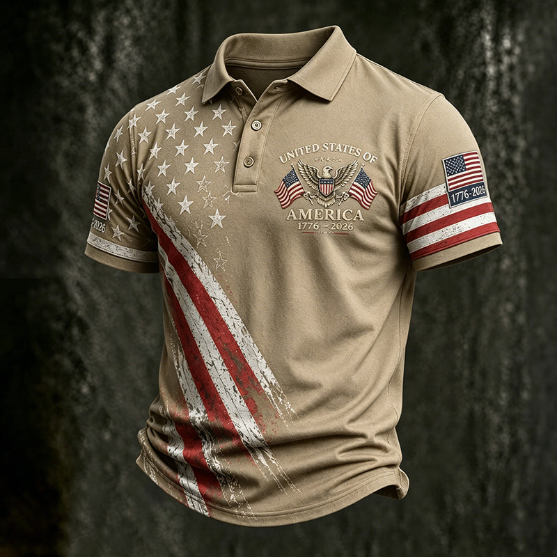 Cardydony Men's United States Of America 1776-2026 Polo Shirt