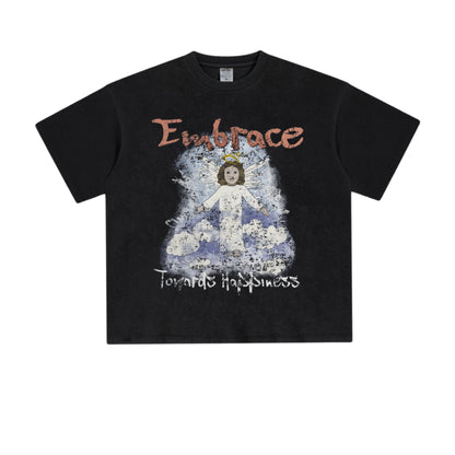 Cardydony Women's Embrace Angel Graphic Tee – Oversized Streetwear for Women