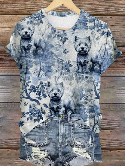 Cardydony Women's Animals Dog Printed T-shirts
