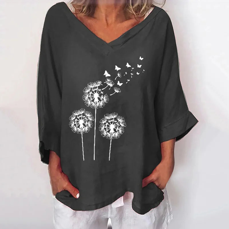 Cardydony Women'S Dandelion Print Casual Top