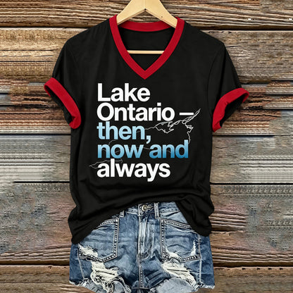 Cardydony Women's Canada Lake Ontario Print T‑shirt