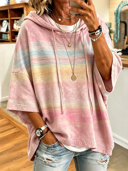 Cardydony Women's Floral Print Hooded Sweatshirt