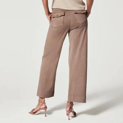Cardydony Stretch Twill Cropped Wide Leg Pant