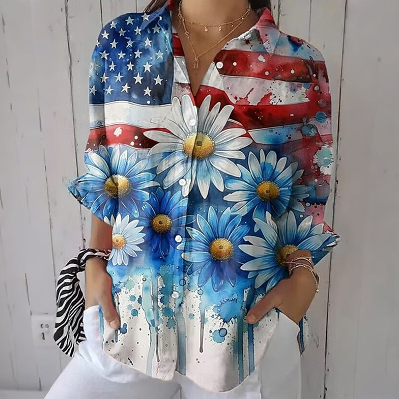 Cardydony Women's Vintage Us America 250 Year Anniversary Long Sleeve Shirt