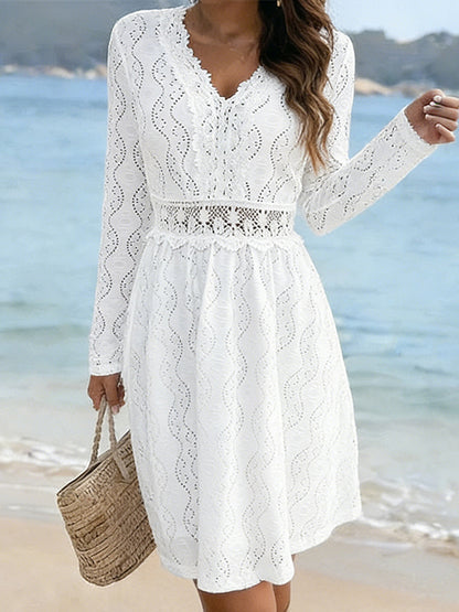 Cardydony Women's Romantic Holiday Lace Midi Dress